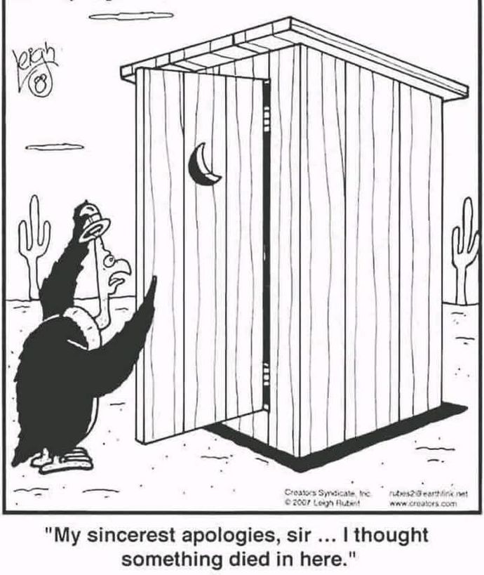 Can the smell of your poo knock a buzzard off of a gut wagon?