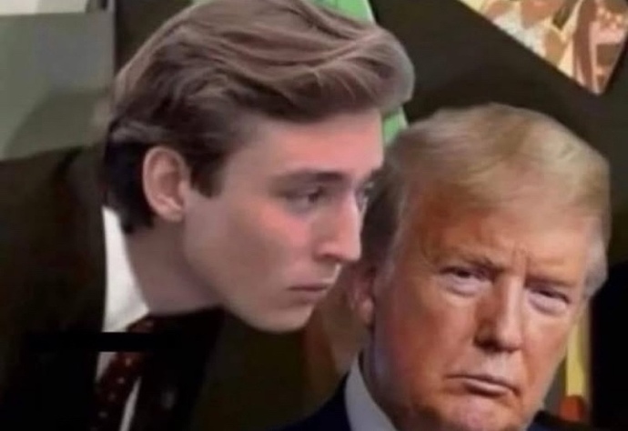 What is Barron Trump saying to his Father?