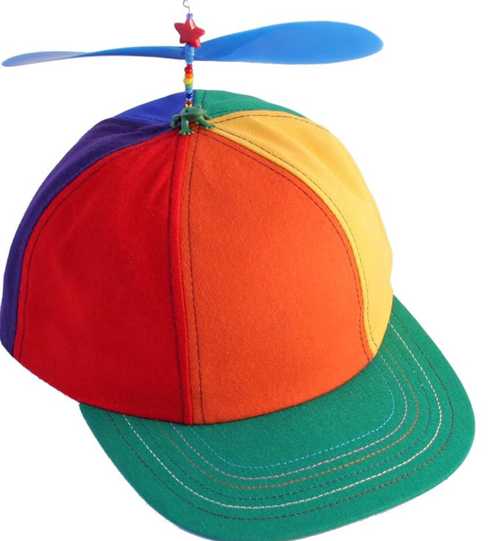 A propeller hat would be funny.