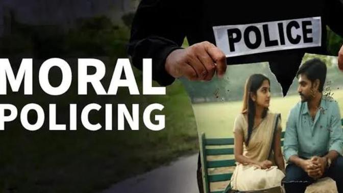 How does moral policing expose India's cultural divide?