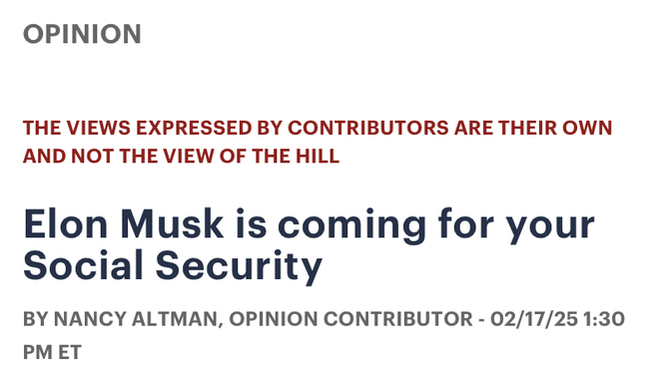 Is Elon Musk coming for your social security?