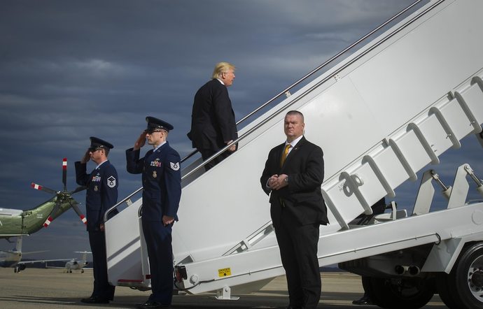 Is it nice to have a president that can get on Air Force One without having to take the short steps in the back?