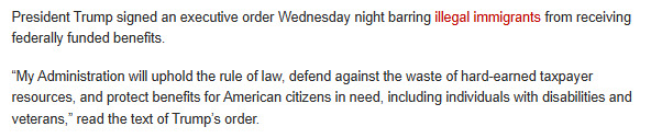 President Trump just signed an executive order CUTTING OFF ALL FEDERAL BENEFITS TO ILLEGALS! Why didnt government do this decades ago?