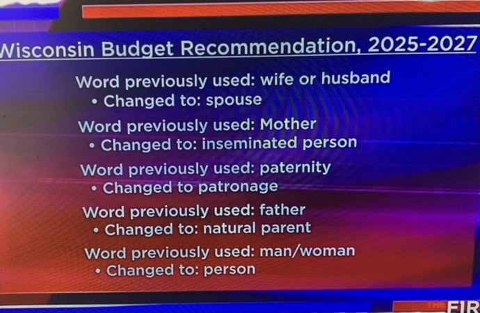 Do you agree with Wisconsin changing the word mother to “inseminated person”?