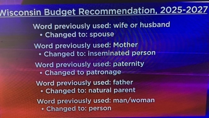 Do you agree with Wisconsin changing the word mother to “inseminated person”?