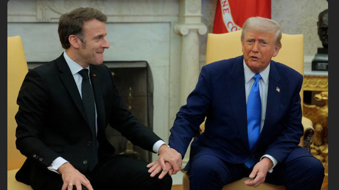 What is going on with the French president and trump?