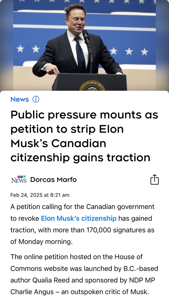 Should Canada strip Elon Musk of his citizenship?