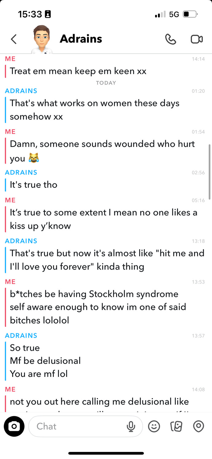Is he basically admitting that he was using me all this time?