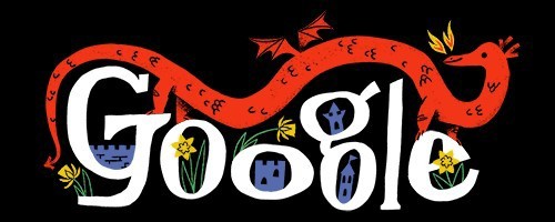 Why has Google got a Chinese dragon for St Davids Day?