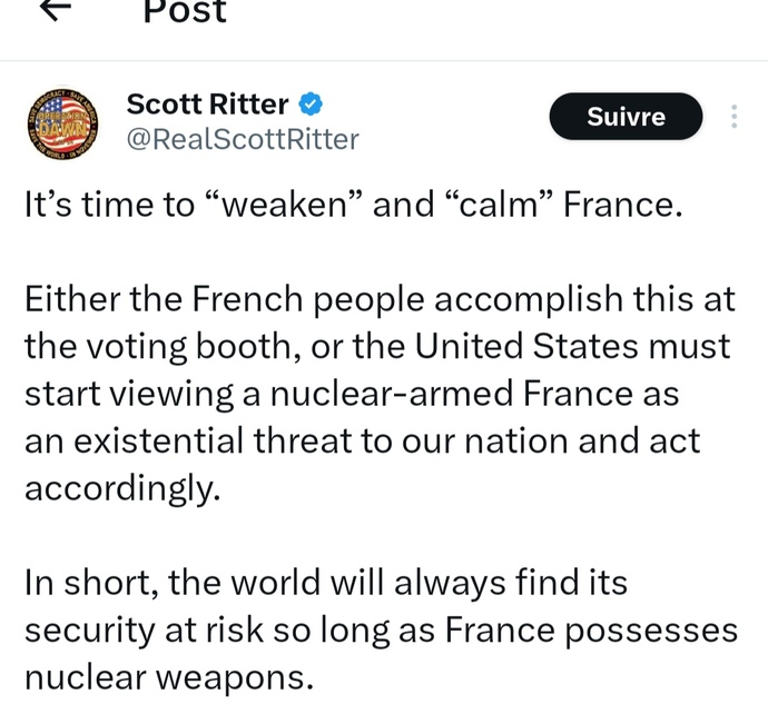 Does France represent a threat to global security?