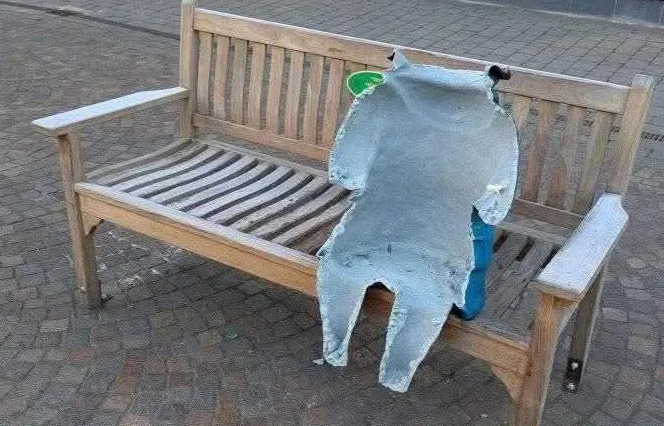 Remains of Paddington Bear statue