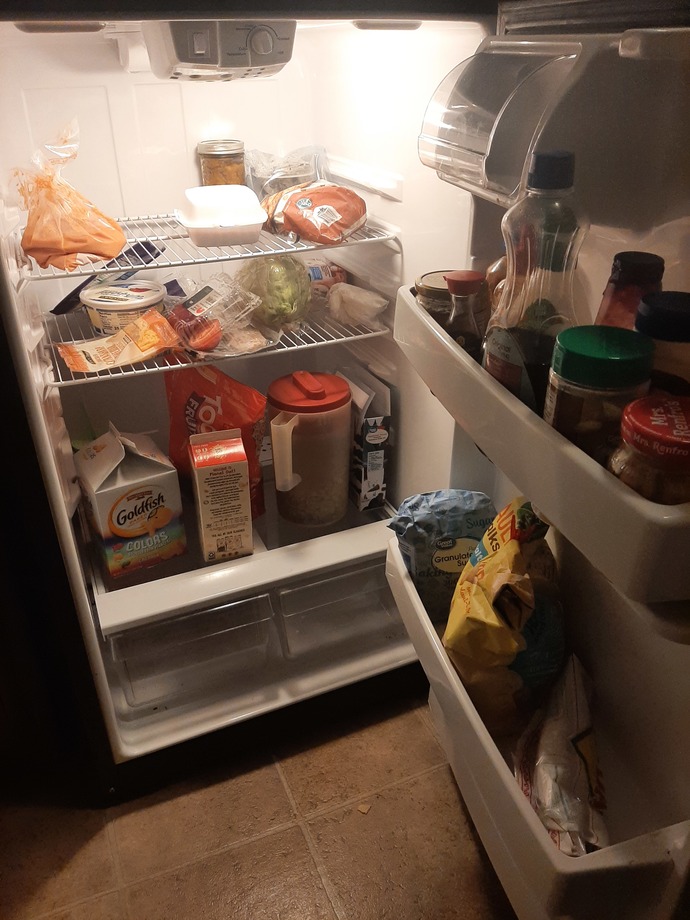 What does your refrigerator say about you? Post a pic of your fridge & we'll mercilessly judge you! Me first?