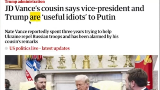 Did you know JD Vance has a cousin on the Ukrainian front lines?