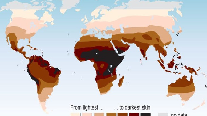 Over extended periods of time, such as ten's of thousands of years, was climate a major factor in skin tone?