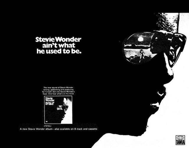 What would you think if you saw these promo ads for a 20-year-old Stevie Wonders new upcoming album in 1972?