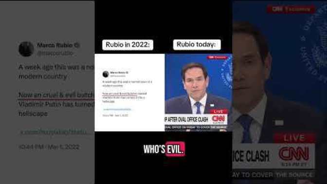 Why did Marco Rubio make such a u-turn regarding Ukraine and Russia?
