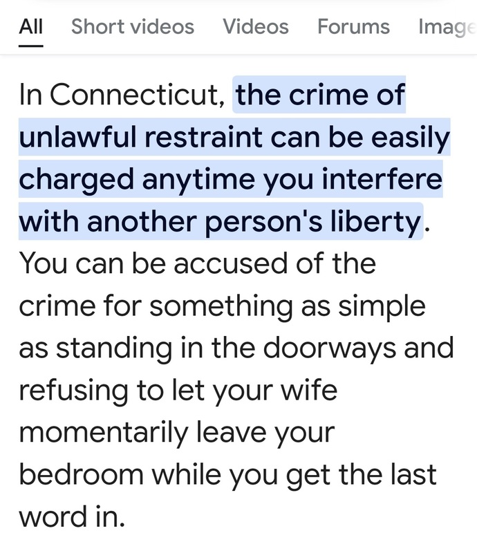 How would you feel & react if your partner locked the door & blocked your way to keep a conversation or argument going when you were trying to leave?