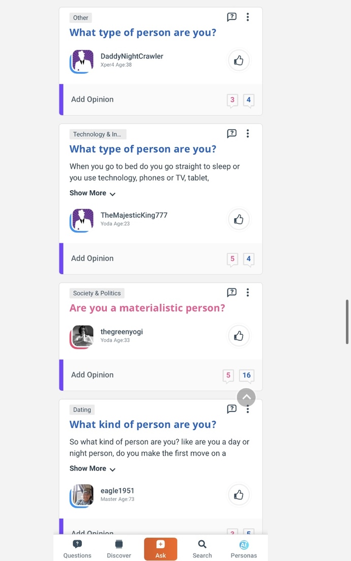 Why is everyone asking what type of person are you??