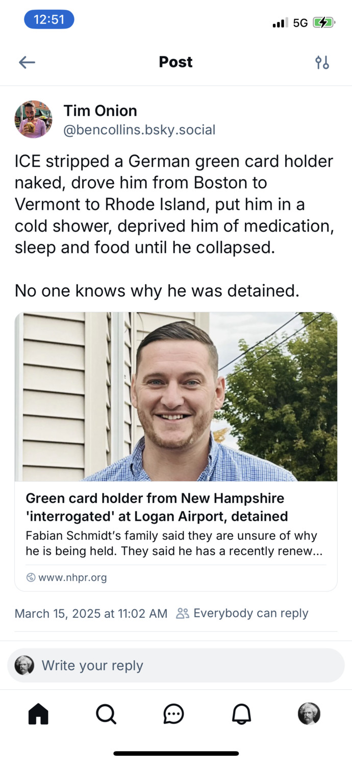 If you don’t live in America and are thinking of visiting I would advise you not to. They are illegally detaining people! Your thoughts?