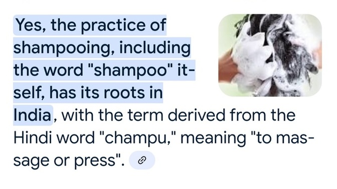 Are you surprised that INDIA of all places invented shampoo🤣?