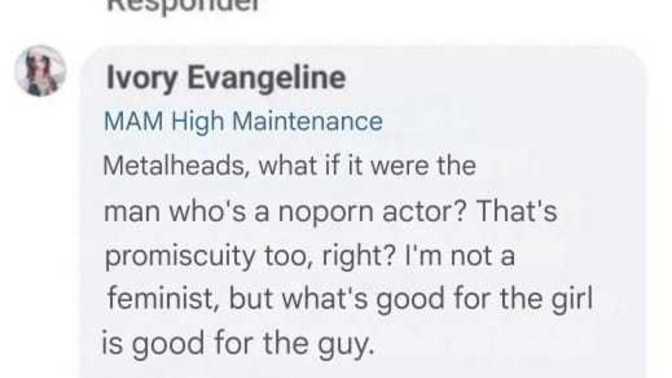 What do you think about the relationship between feminism and the ideas of promiscuity mentioned in the exchange?
