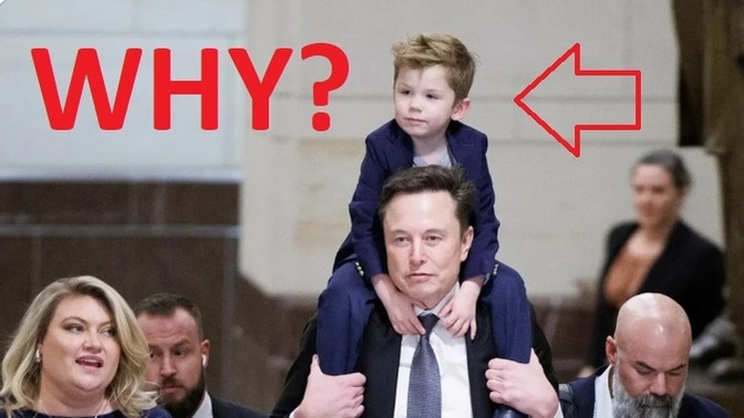 Why is Elon Musk always wearing a child on his head?