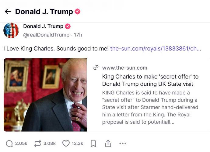 Trump wanting to join the British Common Wealth after invitation from the King of UK?