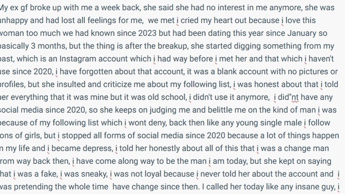 Did I do the right thing by cutting off all connections from my ex girlfriend who insulted me?