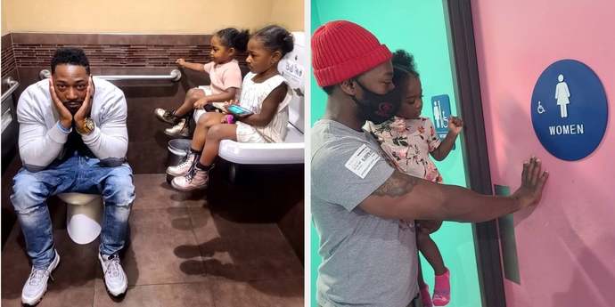 Which public restroom should Dads take young Daughters and babies in?