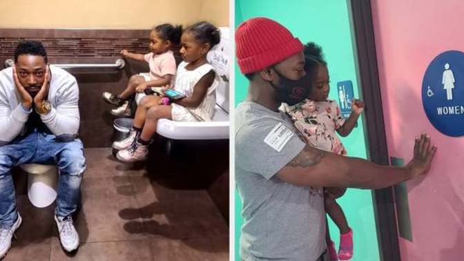 Which public restroom should Dads take young Daughters and babies in?
