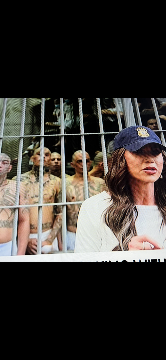What are these prisoners thinking while being scolded by Kristi Noem?