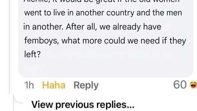 How do you think the idea of ​​men and women moving to different countries would impact the world, especially considering the views on "femboys"?