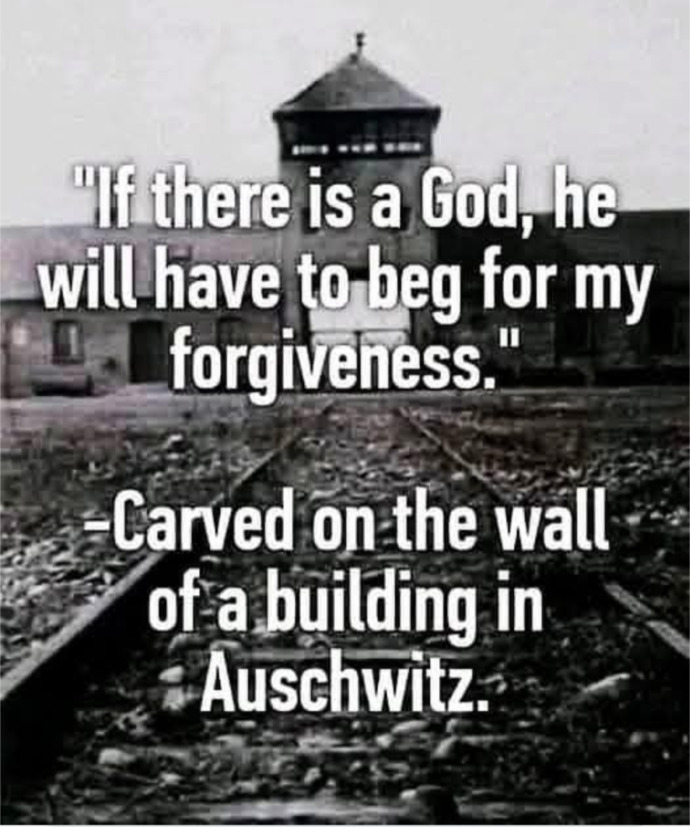 What do you think about these words carved on the wall of a building in Auschwitz?