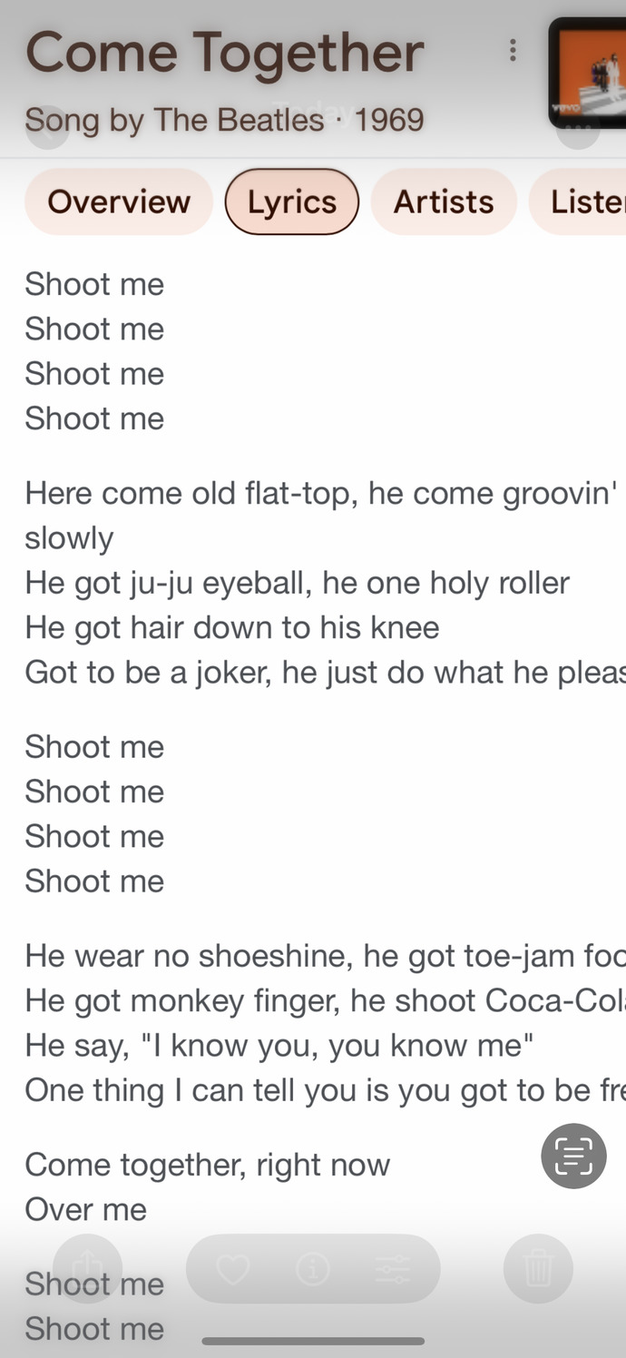 Did you notice the lyrics when John sang “Shoot Me” ?