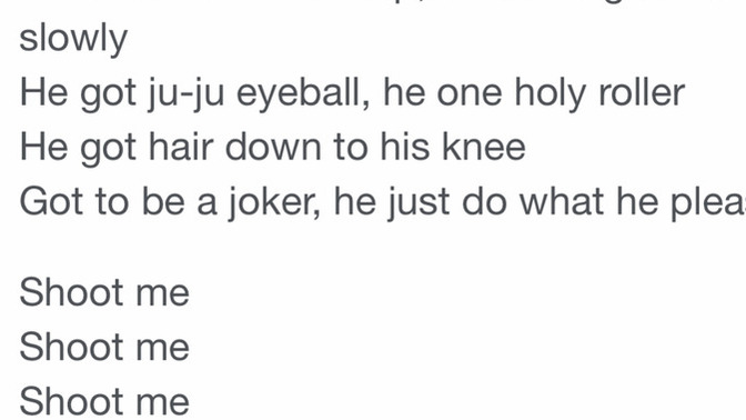 Did you notice the lyrics when John sang “Shoot Me” ?