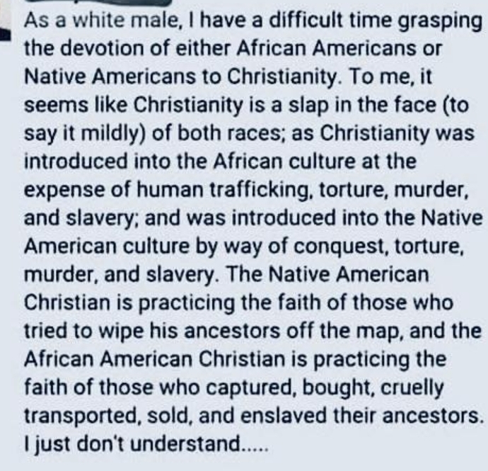 Why do African Americans & Native Americans practice Christianity?