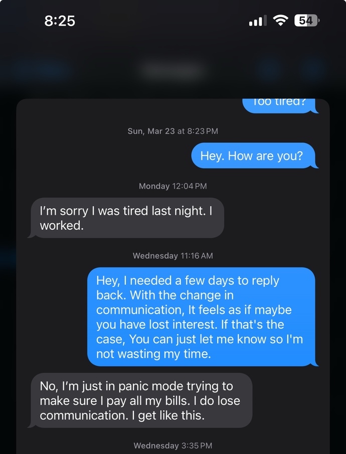 Is he being honest or just making up excuses? should I reach out?