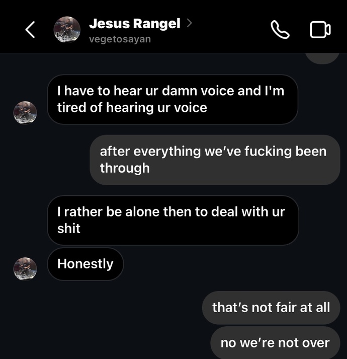 First he says he’s calling it quits then later on says it’s only a break from seeing me?