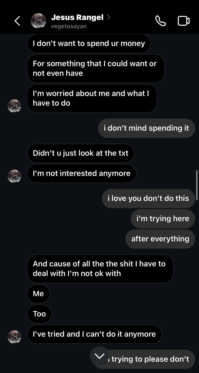 First he says he’s calling it quits then later on says it’s only a break from seeing me?