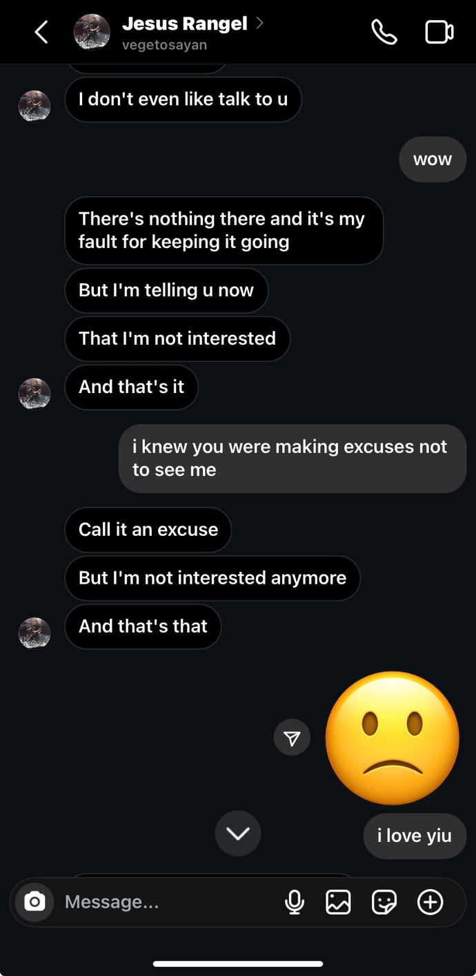 First he says he’s calling it quits then later on says it’s only a break from seeing me?