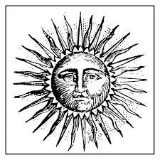 Is the sun image with a face demonic?
