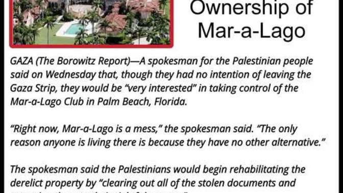 If Trump takes over Gaza, should the Palestinians take over Mar-A- Lago in return?