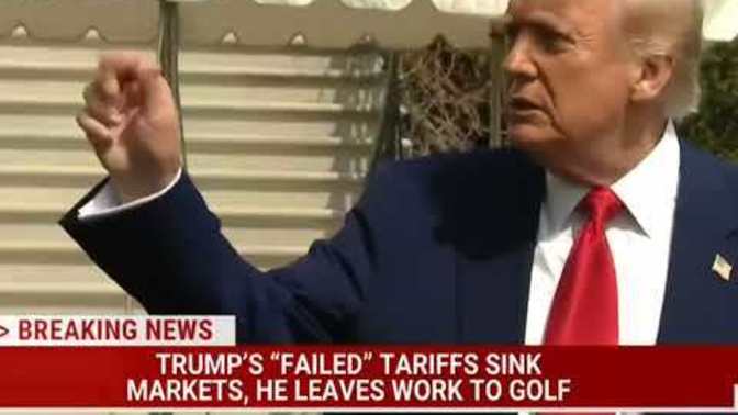 Trump is off to a 3 day vacay after mucking the economy?