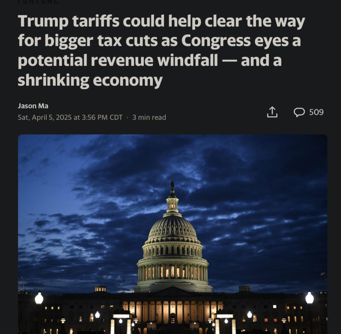 So the only point of Trumps Tariffs was to raise our taxes?