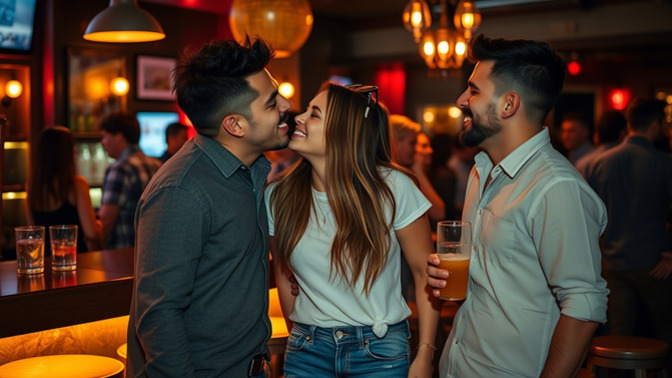Sarah gets drunk in a bar and makes out with two strangers at once? Okay or not okay?