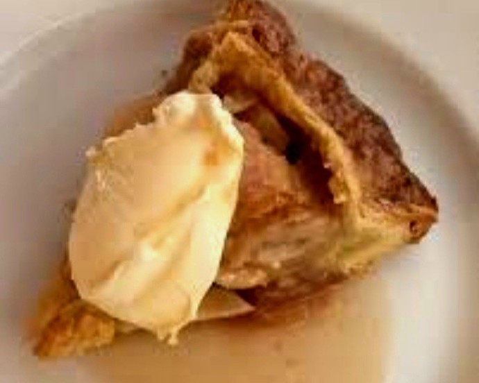 What goes on apple pie?