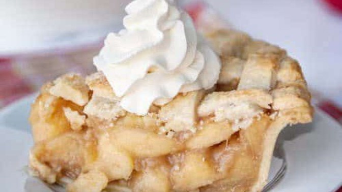 What goes on apple pie?