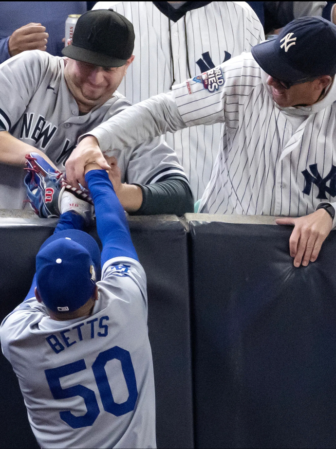 These assholes tried to interfere with an opposing player’s catch in the World Series