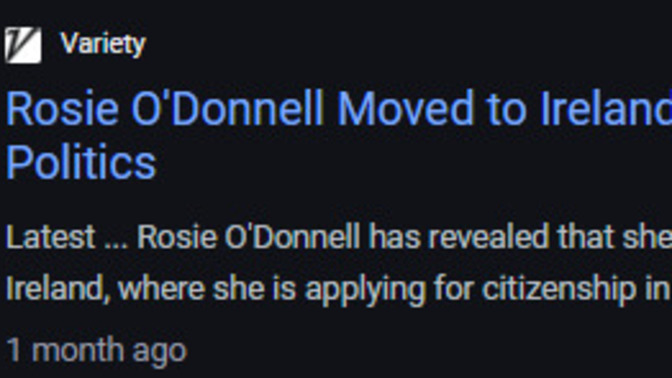 Did you hear that Ireland just made a deal with the Trump administration to drop their tariffs to zero if we would take Rosie O'Donnell back?