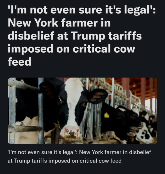 Why is this New York farm in such disbelief over Trump tariffs and questioning the legality of them... another example of FAFO?